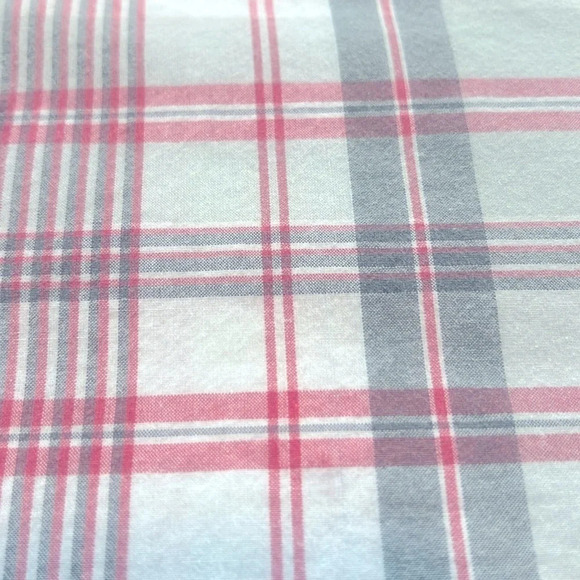 COLUMBIA Sz XL Outdoor Hiking Short Sleeve Pink & Gray Plaid Button Up - Picture 7 of 14